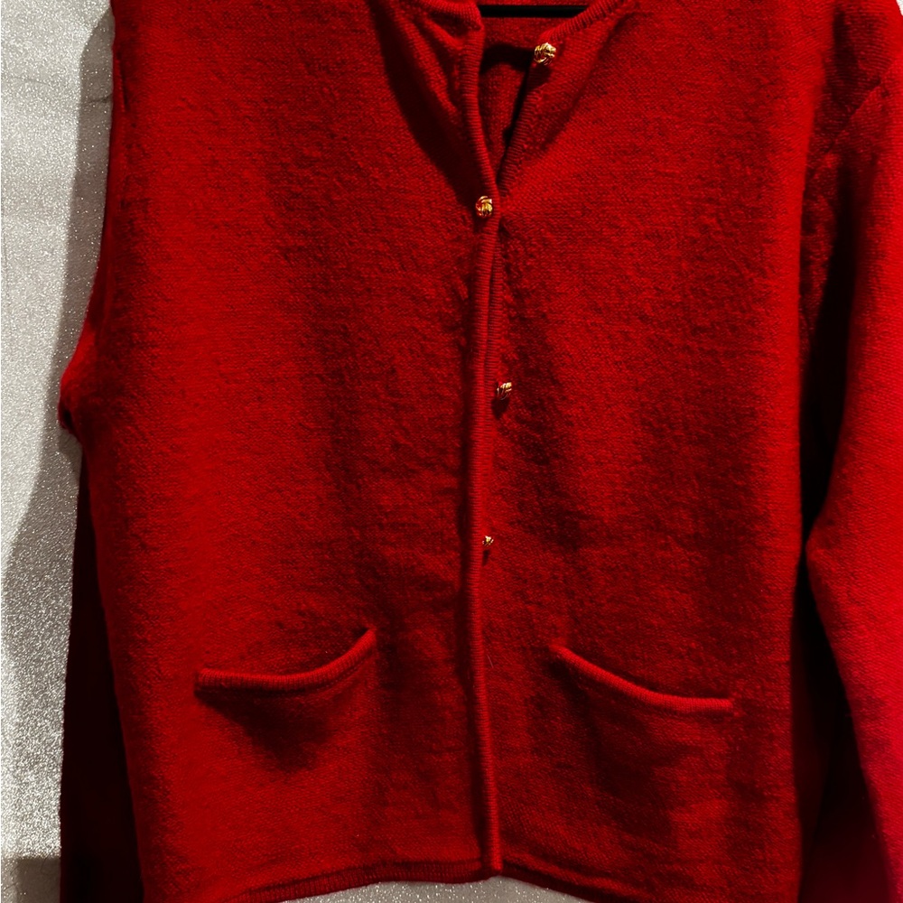 Karen Scott Red Cardigan Sweater